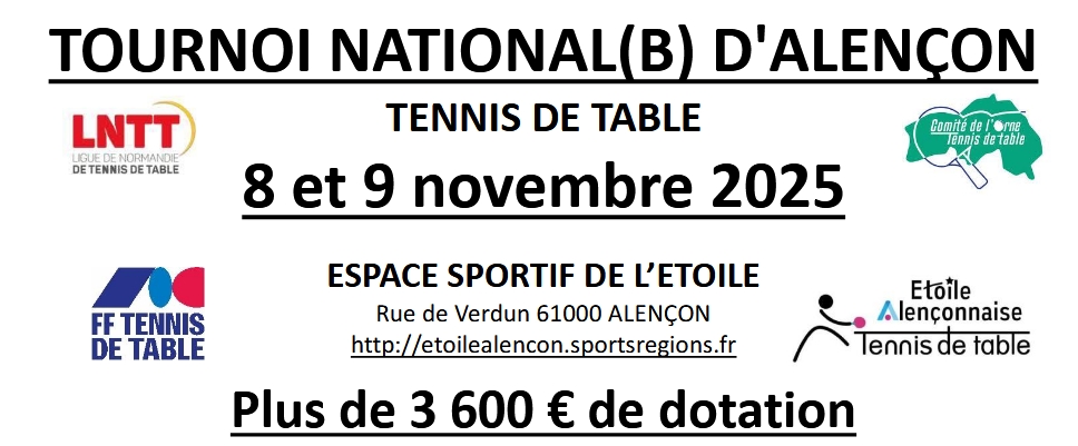 Tournoi National d'Alençon 8-9 novembre